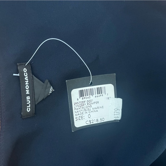 New (tags on) navy Club Monaco romper - size 0. - Picture 3 of 3
